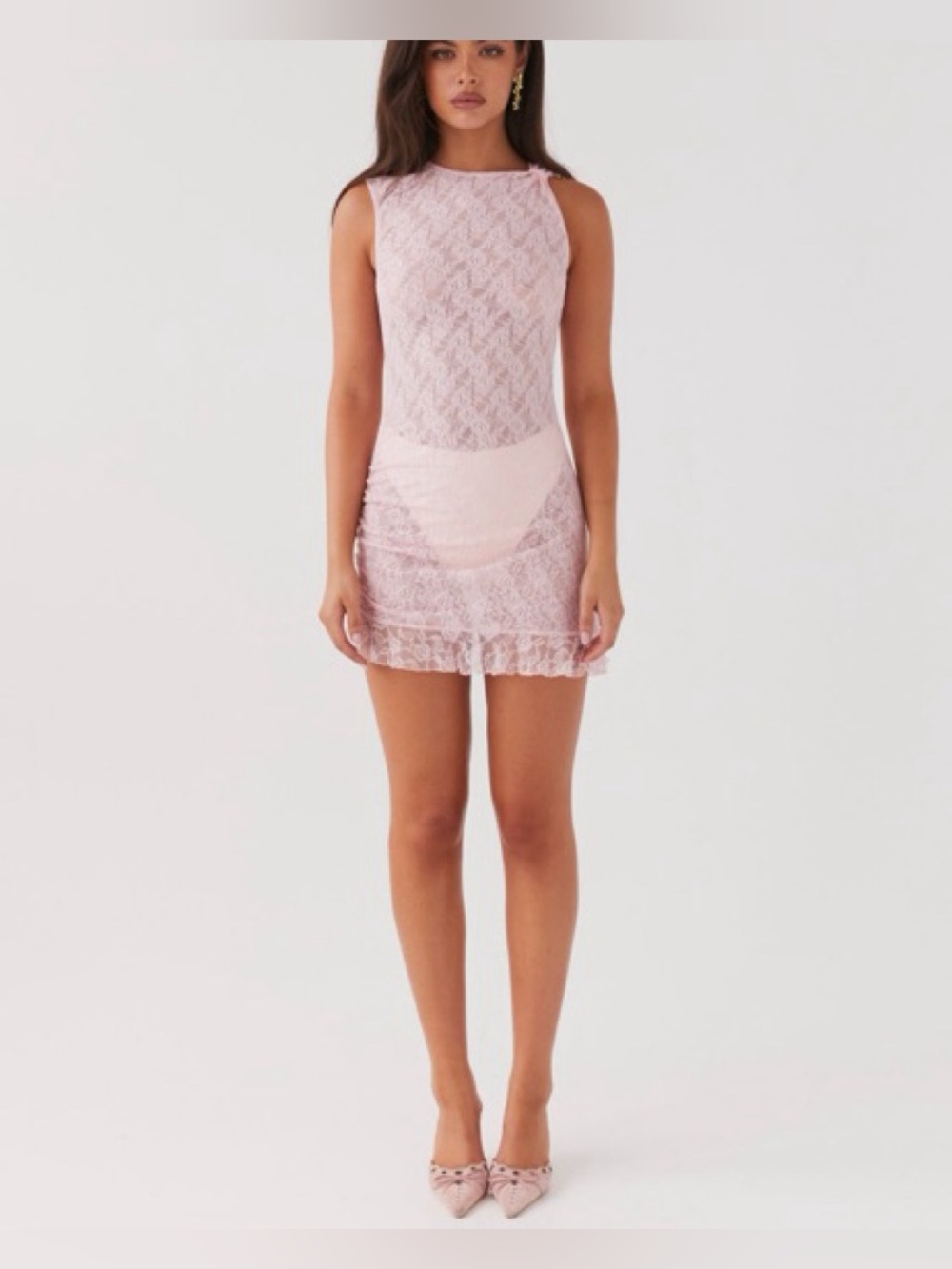 Peppermayo Ballet Slipper Pink Lace Mini Dress – NWT
